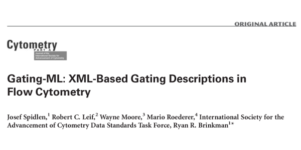 Gating-ML: XML-based Gating Descriptions in Flow Cytometry